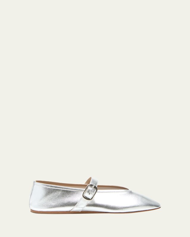 Stella Metallic Leather Ballerina Flats